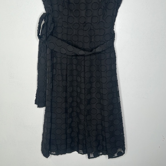 Tommy Hilfiger black polka dots midi dress size 12 whimsigoth, gothic , fariy - Picture 5 of 13